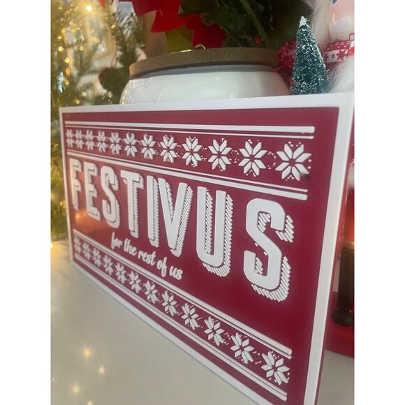 Christmas Festivus For The Rest of Us Sign Holiday Display Wall Art Funny - Picture 2 of 2
